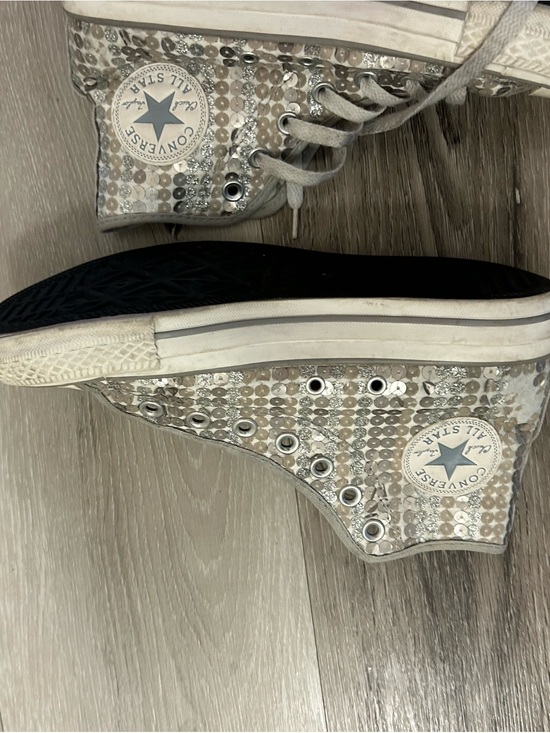 Converse Shoes - Converse Women's High Top Sneakers - Silver Sequin